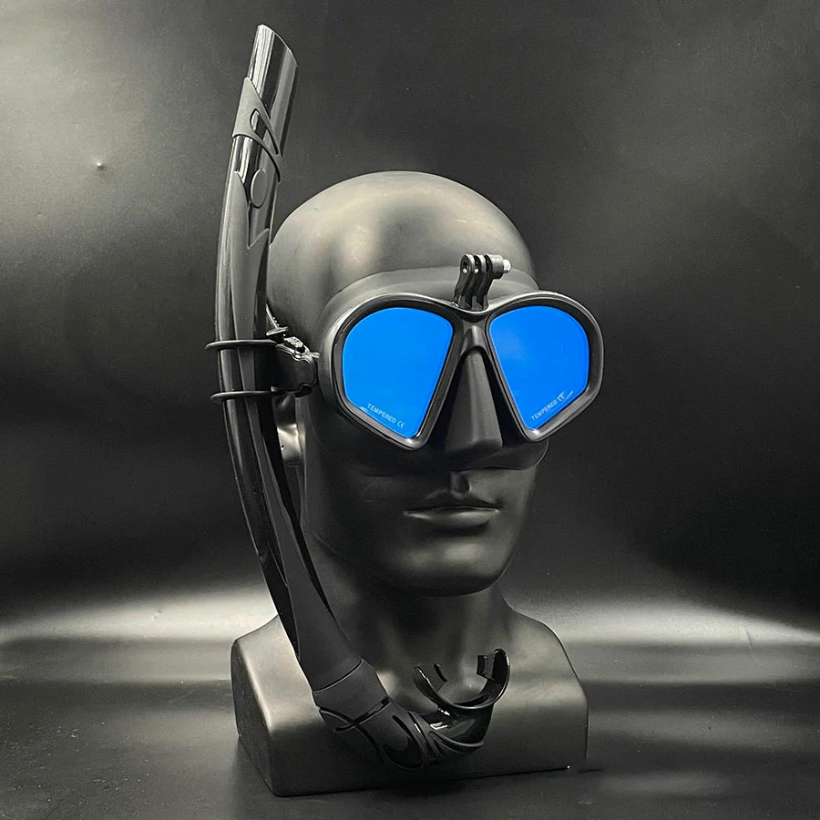 المهنية الكبار سيليكون الغوص قناع الغطس مكافحة الضباب الزجاج المقسى العدسات بدلة الغوص معدات السباحة Freediving الأطفال #2