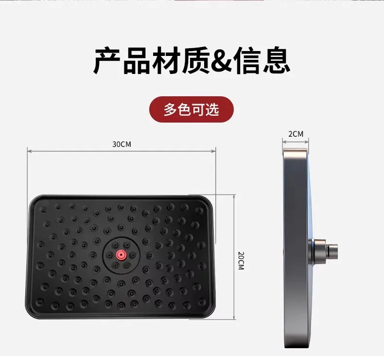 Upgrade Square Self Cleaning Descaling Supercharge Ceiling Mounted Shower Head 30CM Big Panel High Pressure Large Flow Shower view 6