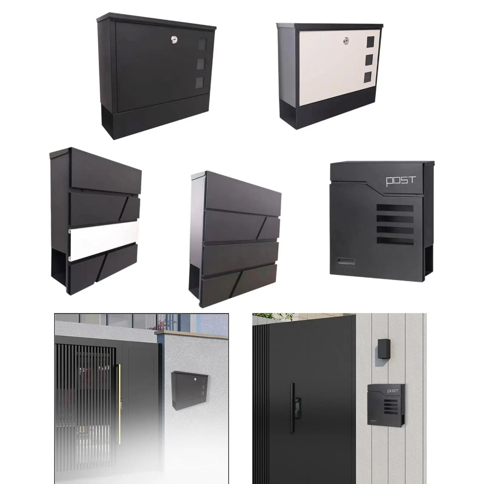 

Wall Mount Mailbox Retro Design Heavy Duty for Magazines Newspapers Office