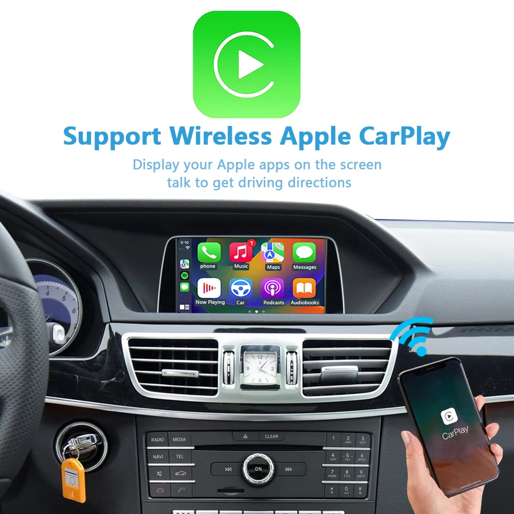 Apple CarPlay for Mercedes W212 E Class With NTG5.0 5.1 Command Retrofit Wireless Android Auto Plug&Play iPhone Mirror Function