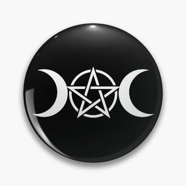 Witch Triple Moon Goddess Wicca Pentacle  Soft Button Pin Brooch Creative Hat Collar Cute Cartoon Gift Lapel Pin Fashion Funny