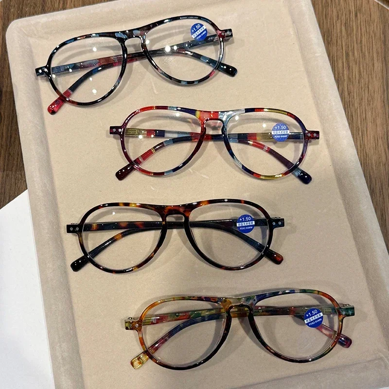 نظارات قراءة عصرية ملونة مطبوعة على شكل ضفدع نظارات عالية الوضوح مضادة للضوء الأزرق للنساء والرجال + 1.0 إلى +4.0 #4
