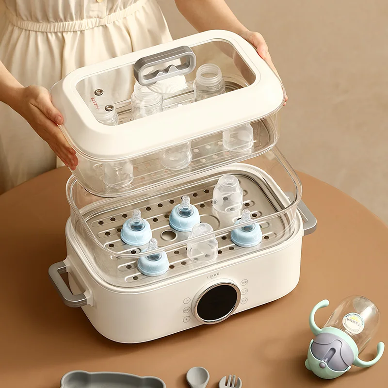 Vaporiera elettrica 3 in 1 da 10 litri - Pentola multifunzionale (vaporiera per alimenti per bambini, ristorante/uso domestico, riscaldamento rapido, senza BPA)