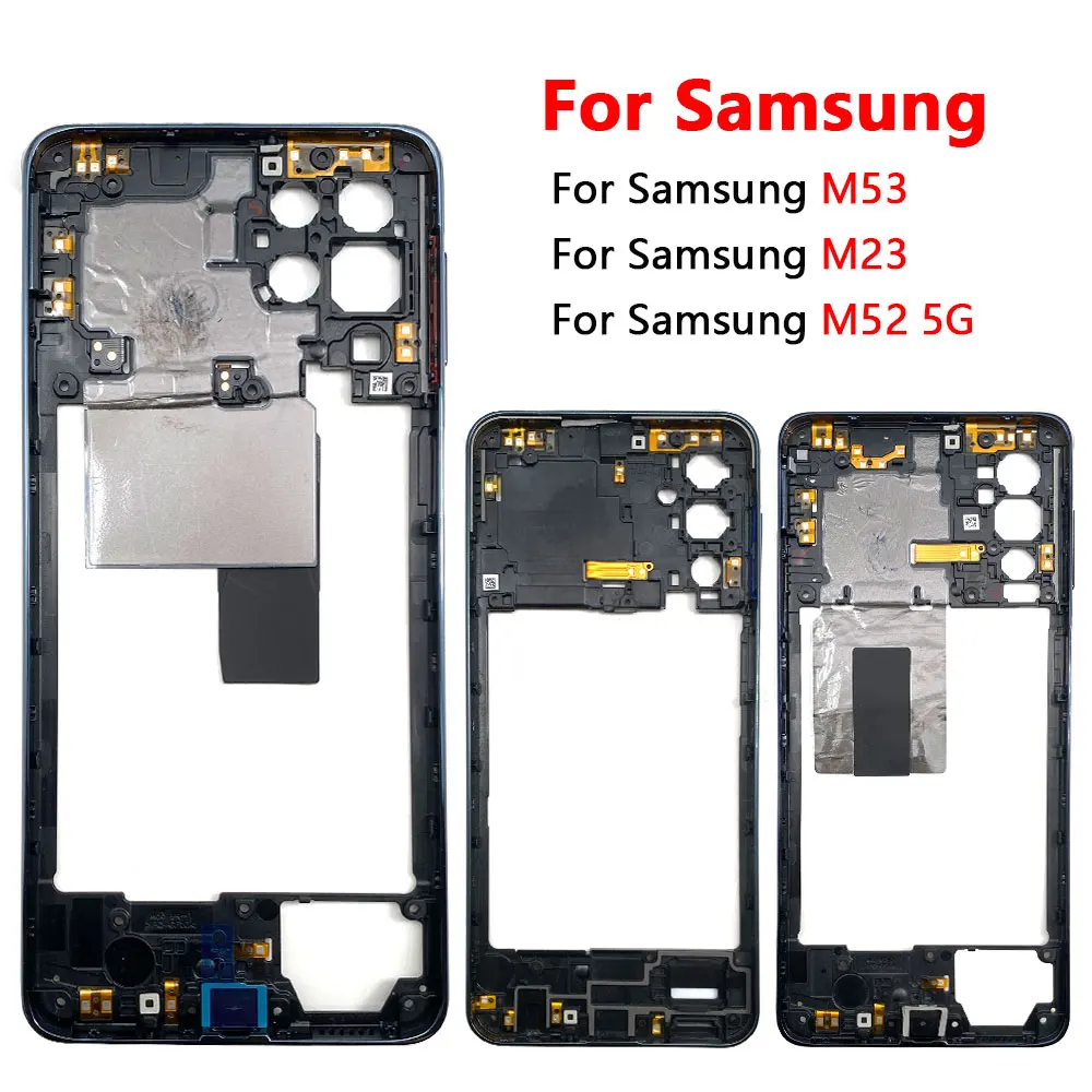 Phone Housing Frame Middle Frame Panel For Samsung M23 M52 M53 5G M236B M536 Middle Frame Holder Housing Repair Parts