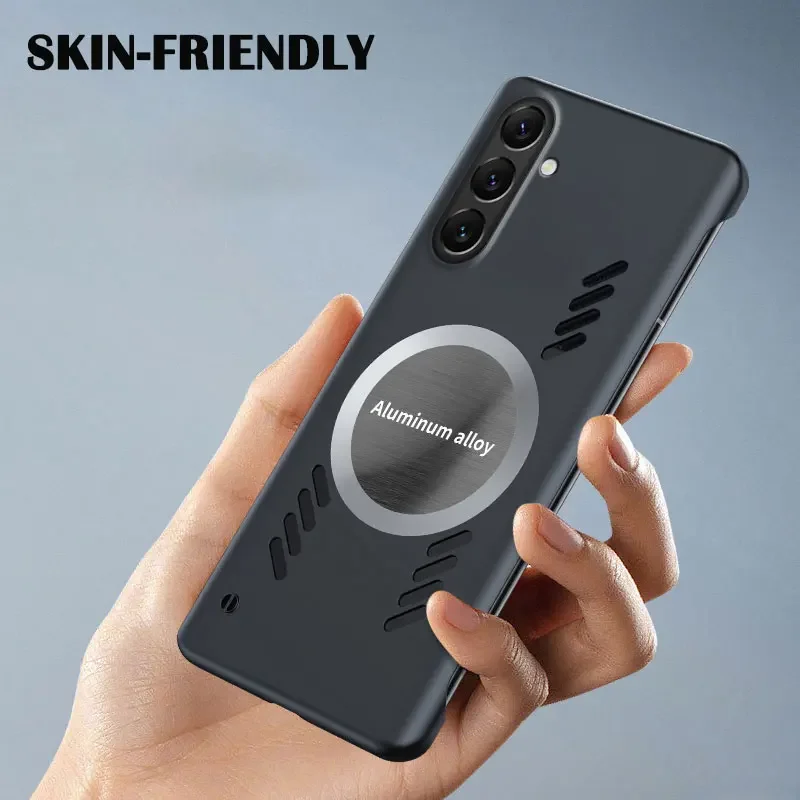 Heat Dissipation Frameless Cases For Samsung Galaxy A56 A55 A57 5G Full Lens Protection Shockproof PC Back Cover Phone Case