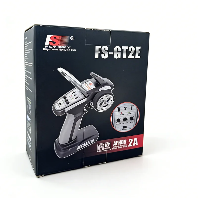 Flysky FS-GT2E 2.4G 2-Channel RC Transmitter with A3 3CH Receiver, 250m Range, Low Voltage Alarm, PPM Output, for RC Car/Boat