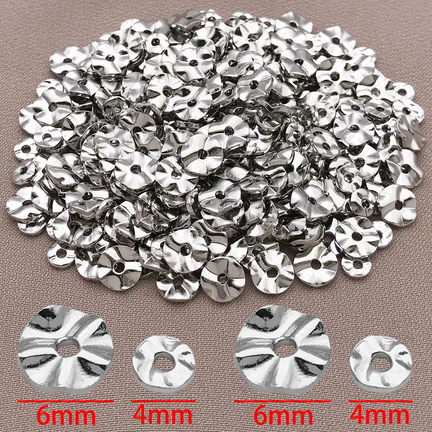 مزيج 15 قطعة 18K مطلي بالنحاس الذهبي الحقيقي السميك فضي أبيض الذهبي موجة تباعد الخرز ، DIY بها بنفسك صنع المجوهرات والاكسسوارات #5