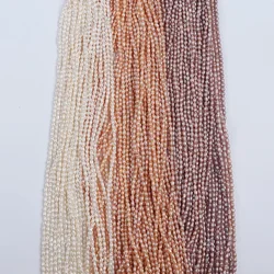 AAA 2.5-3mm baby rice shape freshwater pearl strands jewelry making