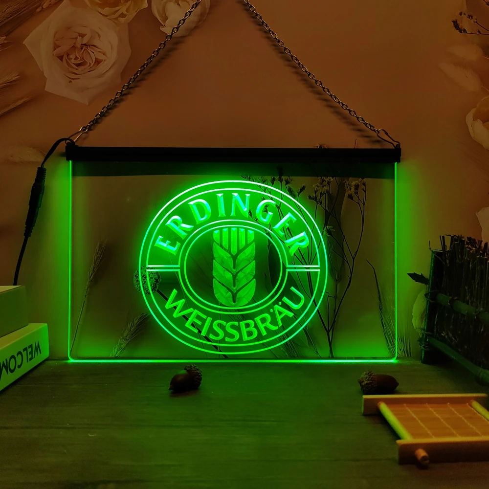 Erdinger Weißbier Bar Pub Club-3D Gravur LED Neonschild Heimdekoration Wand Hochzeit Kreative Schlafzimmer Schreibtisch-Deko