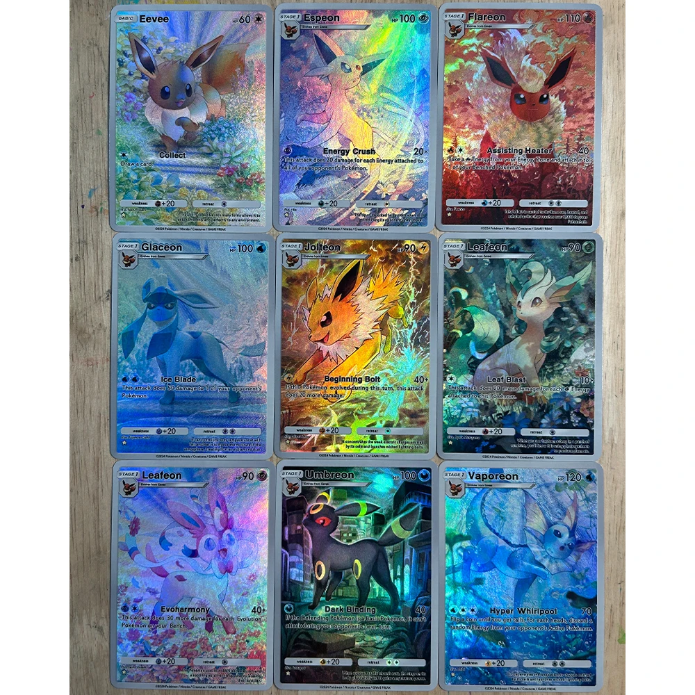 

10Pcs/set POCKET Series Collection Card New PTCG English Mewoth Eevee Snorlax Sylveon Embossed Color Texture Flash Card Kid Gift