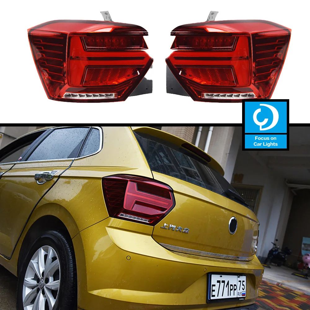 Taillights Styling Parts for VW New POLO 2019-2022 Tail Light LED Rear LAmp Assembly Upgarde Dynamic Signal Accessories 2PCS