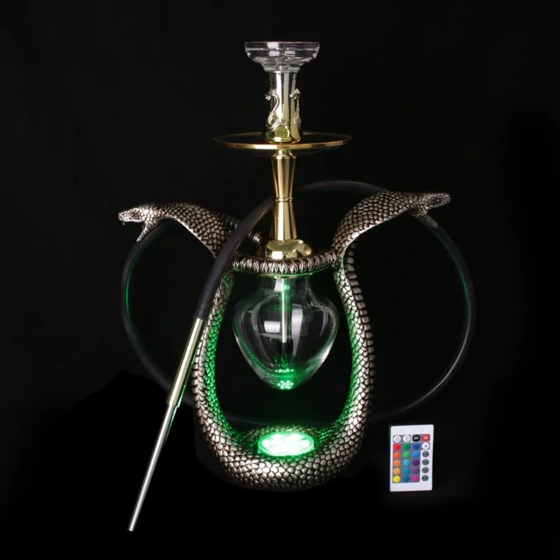 narguile, narguile de resina artesanal, forma de serpiente de dos cabezas, cobra