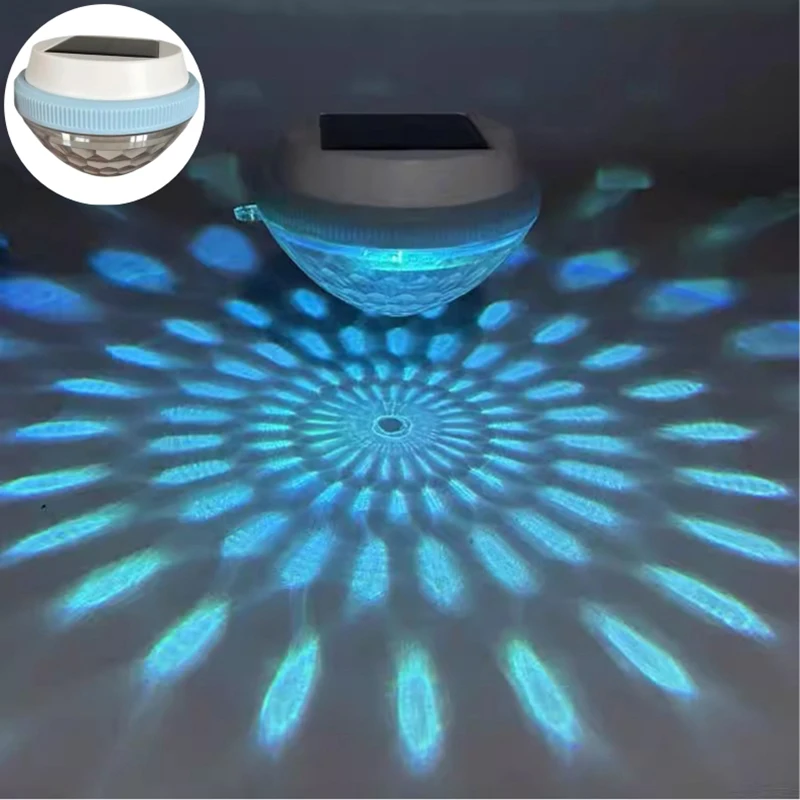 Luz LED flotante Solar RGB para piscina, sistema de iluminación nocturna automática, carga automática durante el día para decoración de jardín y pecera
