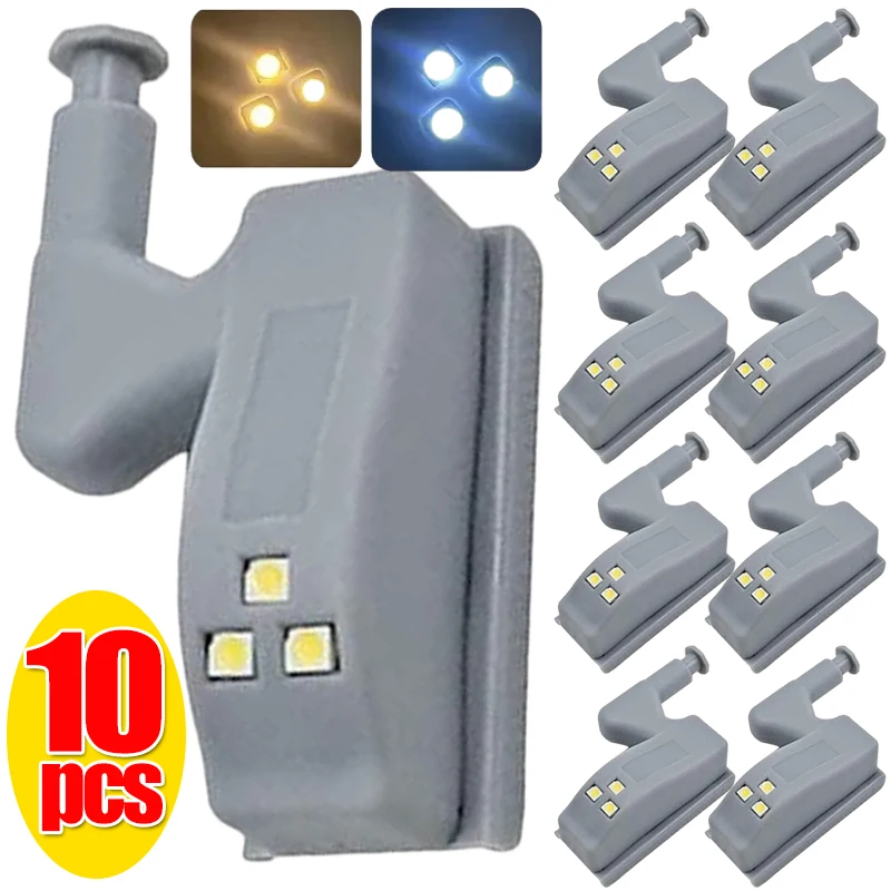 

10/1Pcs LED Inner Hinge Lamp Universal Cabinet Sensor Lights Cupboard Closet Wardrobe Induction Night Lamps for Kitchen Bedroom