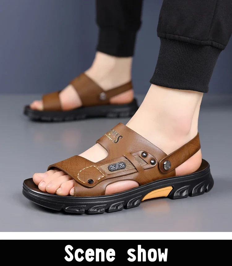 Modische Herren-Sandalen mit weicher Sohle für den Sommer, Outdoor-Doppelnutzung, bequem, strapazierfähig, atmungsaktiv, Strandschuhe-HW80193 – Detail 8