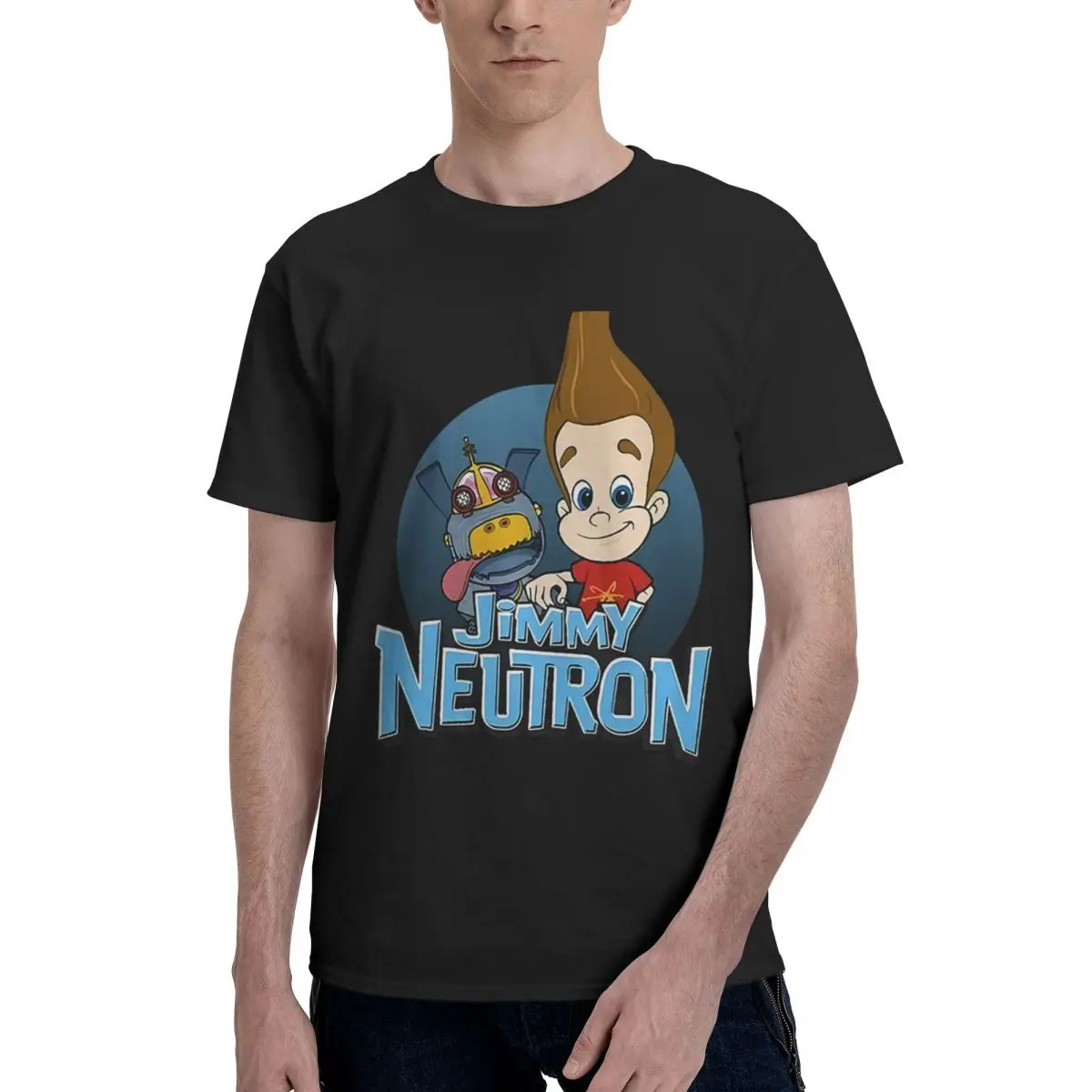 

Jimmy Neutron & Goddard, 100% хлопок, повседневная дышащая удобная футболка с короткими рукавами в стиле манга, мужские футболки