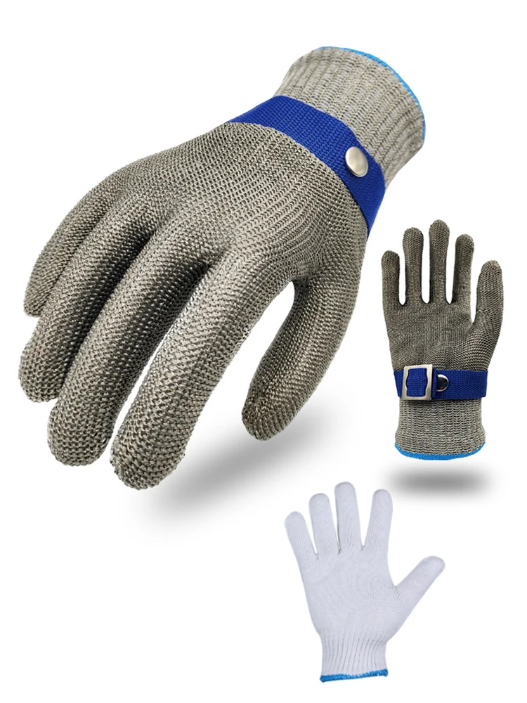 Protective Wire Gloves Anti Cut Stainless Steel Work Butcher Protection Opening Oysters For Kitchen Resistant Safety