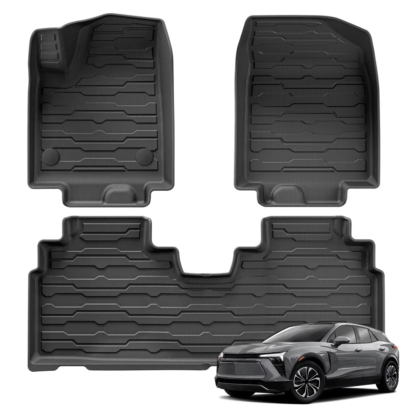 

for 2024 Chevrolet Blazer EV / Honda Prologue /Cadillac Lyriq EV TPE 3D Car Floor Mats All Weather Black Carpet Left Rudder