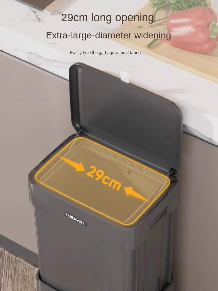 Large Capacity Kitchen Removable Trash Can with Covered Wheels Luxury Creative Ornaments Home Decor Trash Can Trash Storage Box