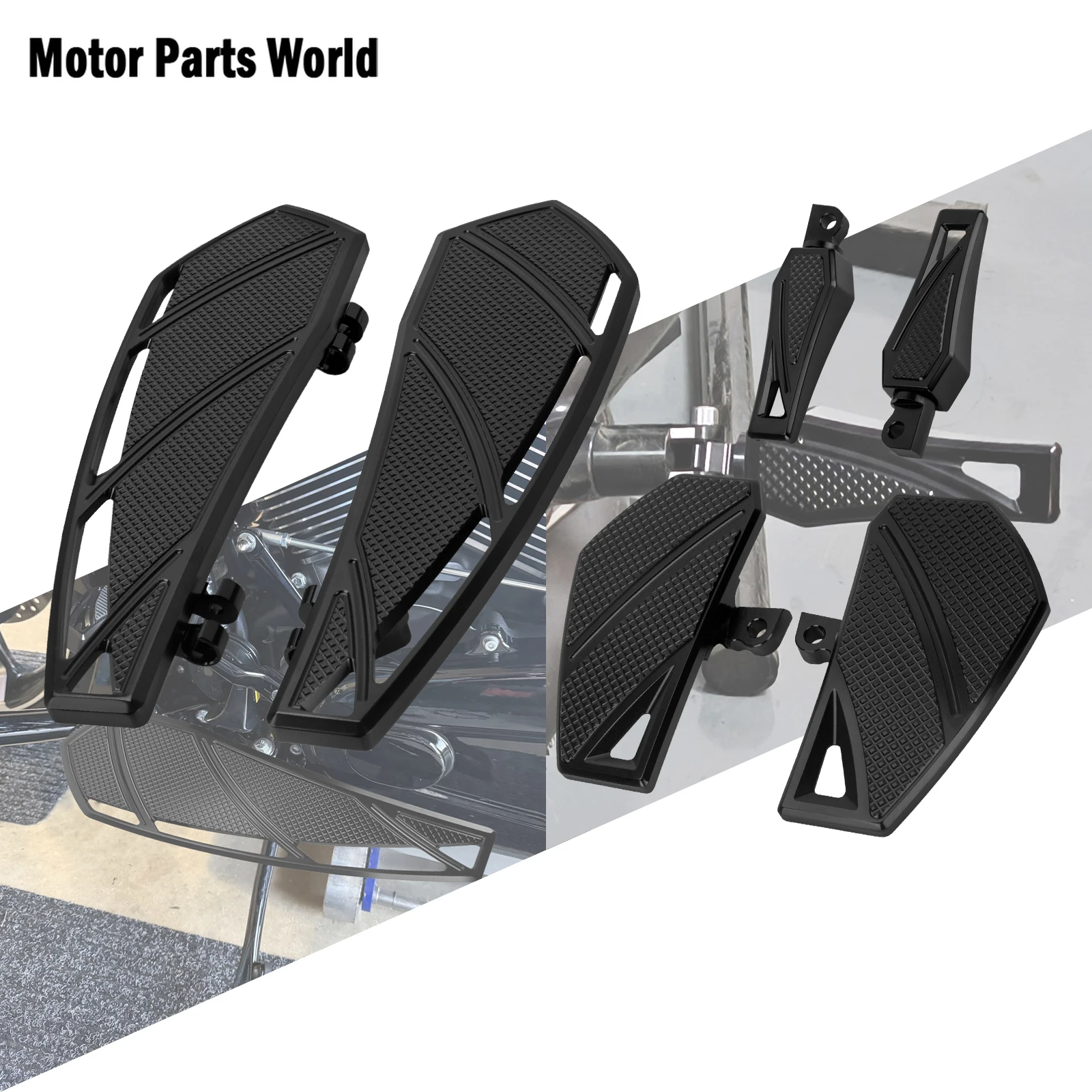 

Motorcycle Floorboard Footpegs Set Front Rear Pedal Driver Passenger Footrest For Harley Touring Street Glide Softail FLSTF FL