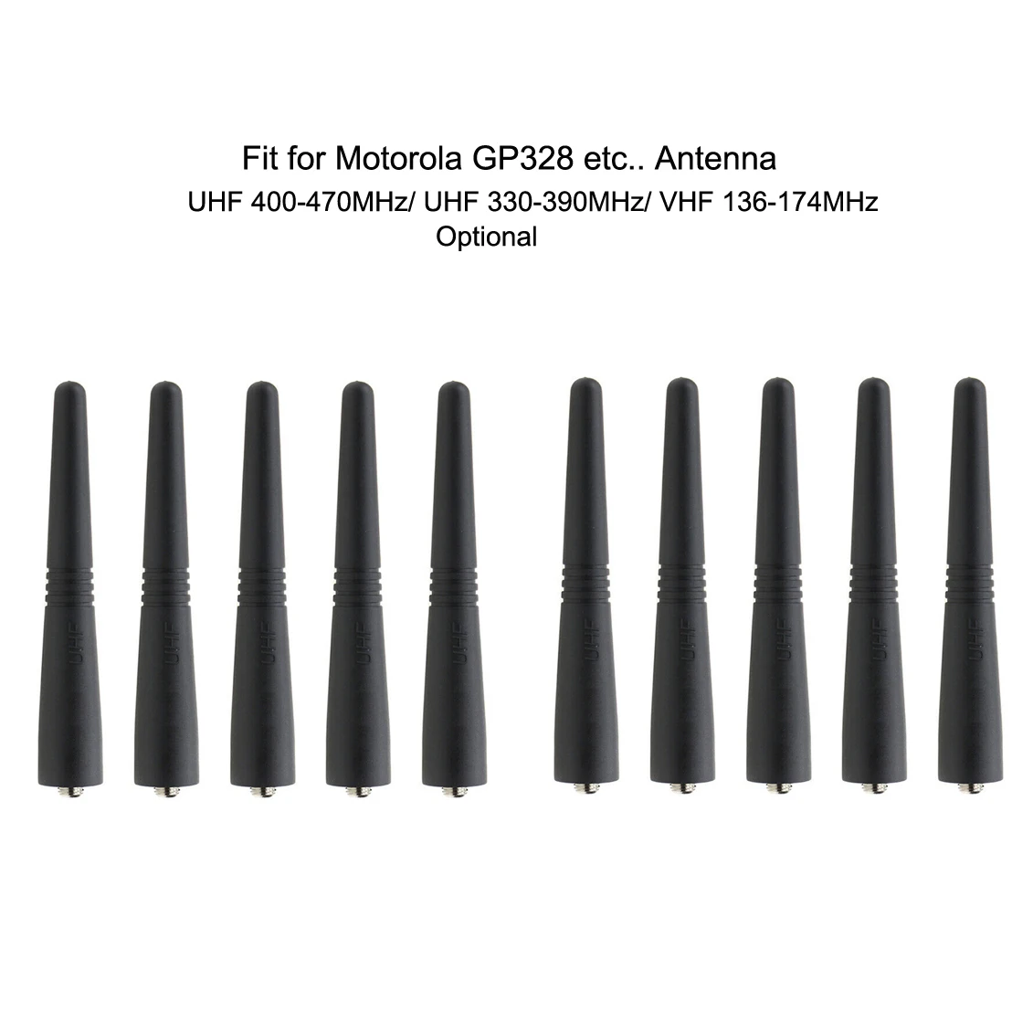 10PCS UHF 400-470Mhz/ UHF 330-390MHz / VHF 136-174MHz Stubby Antenna 9cm for Motorola GP338 GP328 GP3188 GP68 GP88 GP340 Radio