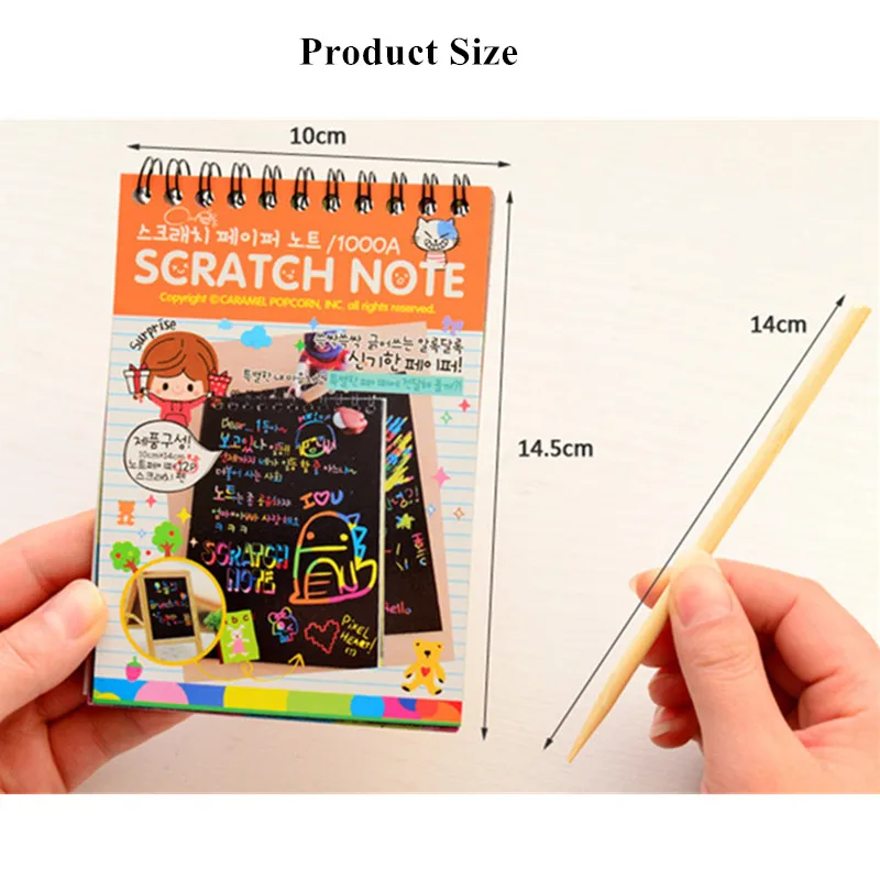 DIY Diary Mini Notebook Black Paper Notepad Sketch Graffiti Notebook Drawing Painting Office School Stationery for Kids Gift