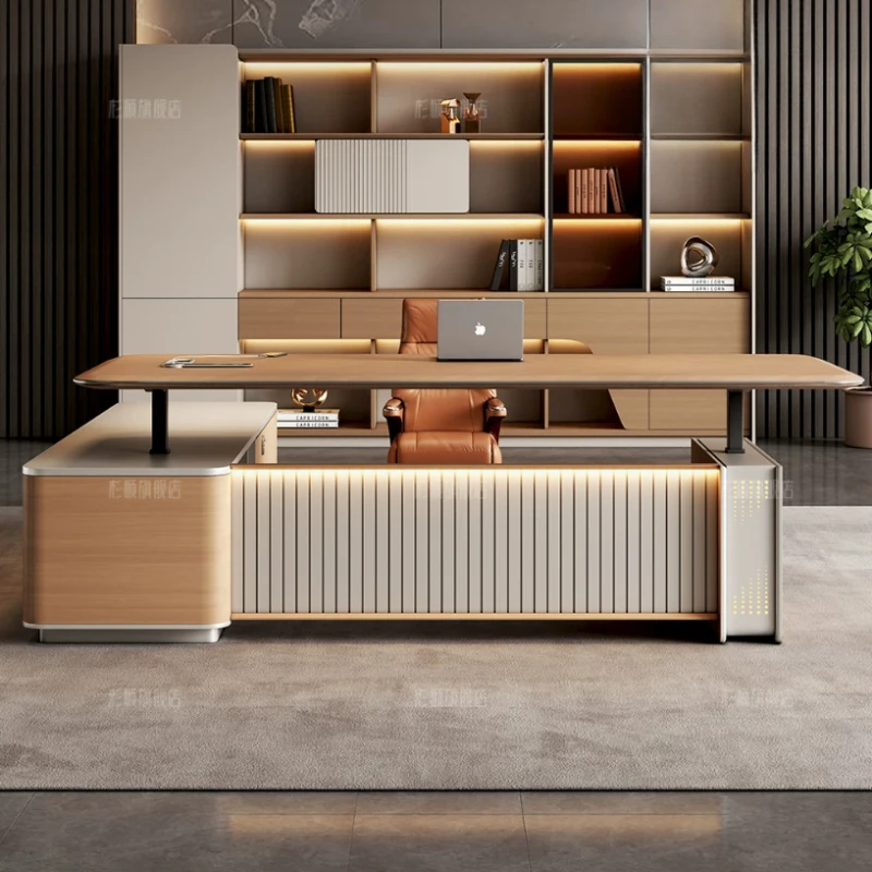 

High-End Executive Electric Standing Desk Smart Height Adjustable Office Desk with Modern Minimalist Design for CEO Offices