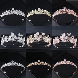 Baroque Luxury Crystal Pearls Bridal Crown Tiaras Rhinestone Pageant Prom Diadem Women Bride Headbands Wedding Hair Accessories