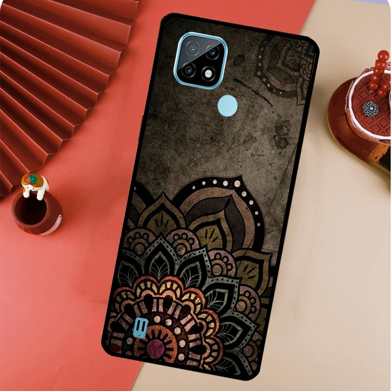 Mandala Floral Wood Case For Realme GT Neo 2 GT Master 8i 8 Pro C21 For Realme C21Y C25Y C15 C21 C31 C35 Phone Cover