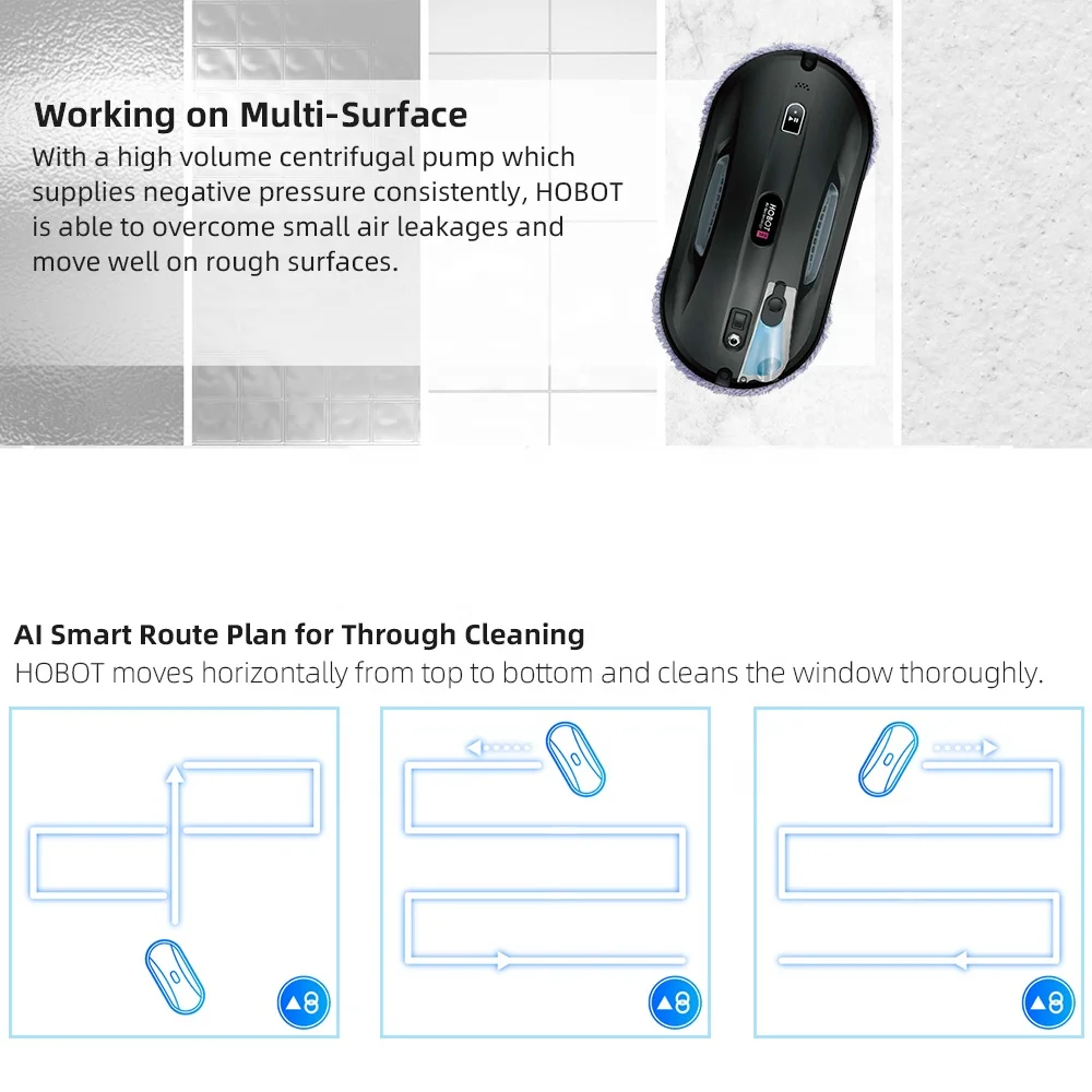 Good HOBOT 388 Electric Window Cleaner Robot /App Ultrasonic Water Spray Vacuum Double Sided Window Cleaner Equipment Automatic