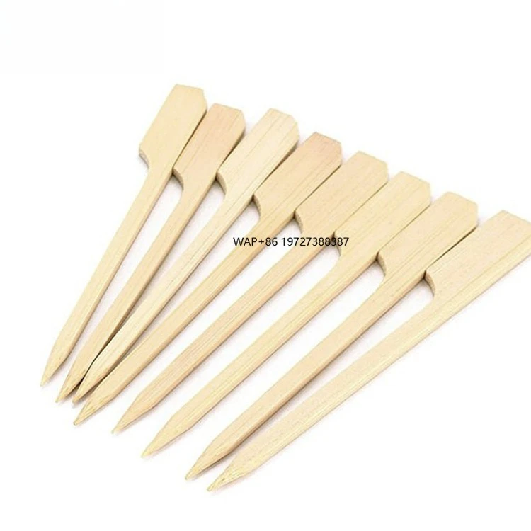 Bamboo Fruit Flat Skewer Teppo Skewer for Home or Party BBQ Tool with Bamboo Handle Packed in Bag for Commercial Restaurant Use