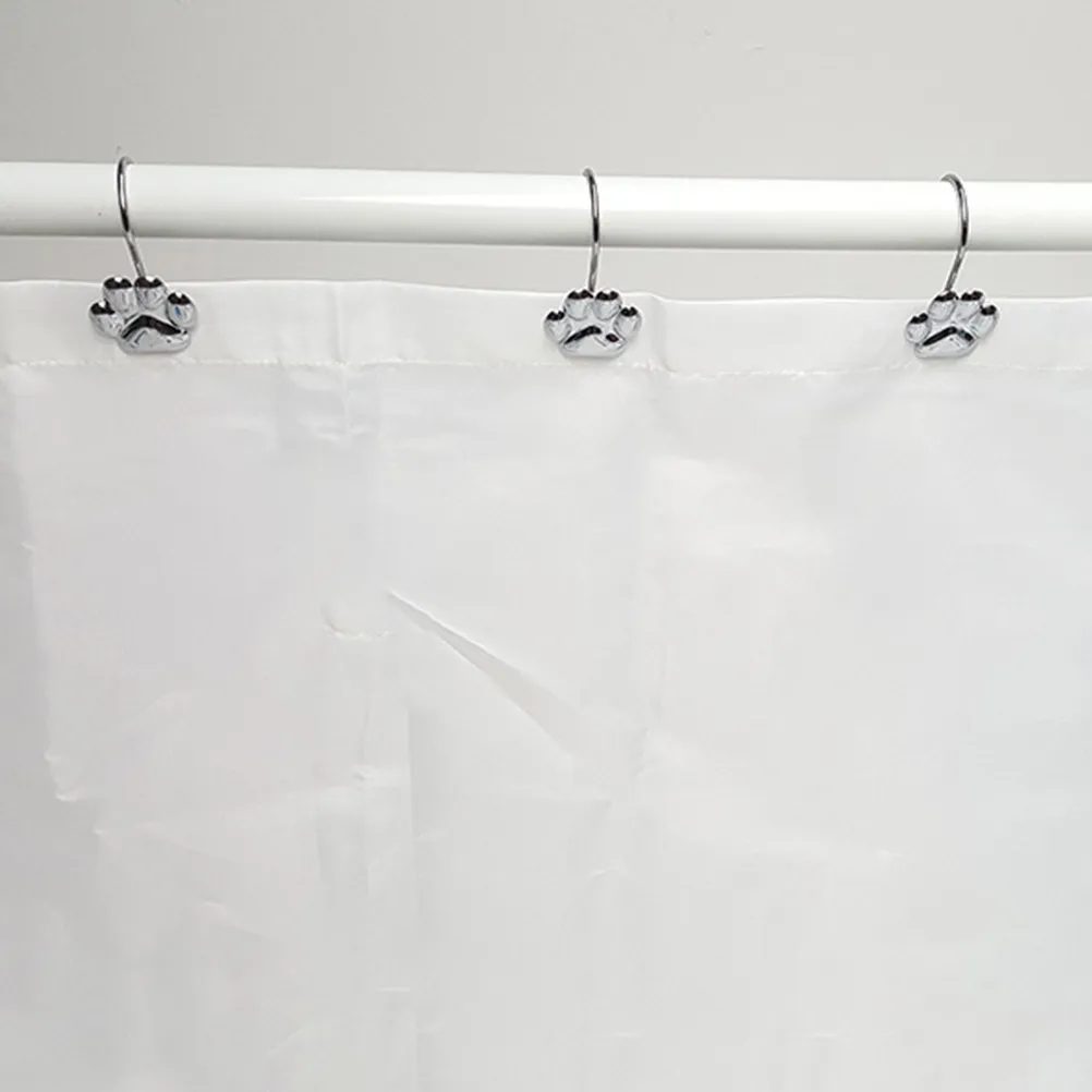 24Pcs Bear Claw Shape Shower Curtain Hooks Chrome Plated Metal Curtain Rings Rust Proof Decorative Bathroom Bedroom Living Room
