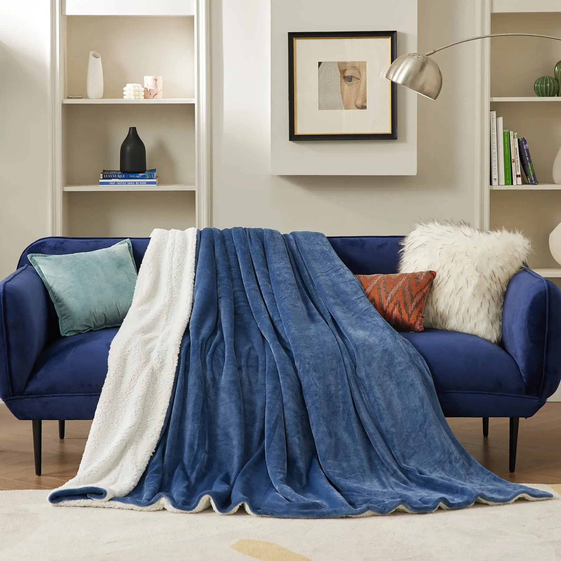 Manta para cama, franela, Cachemira, ligera, felpa, gruesa, peluda, cálida, suave, antiestática, microfibra, 59x79 pulgadas