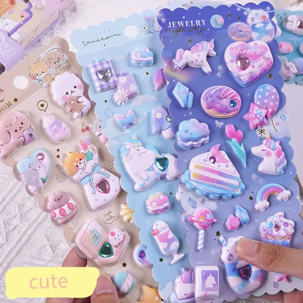 Cute Kawaii Penguin Pegasus Pattern Stickers Funny DIY Cartoon Decoration Stickers Reusable Paper Kids Stickers Girls