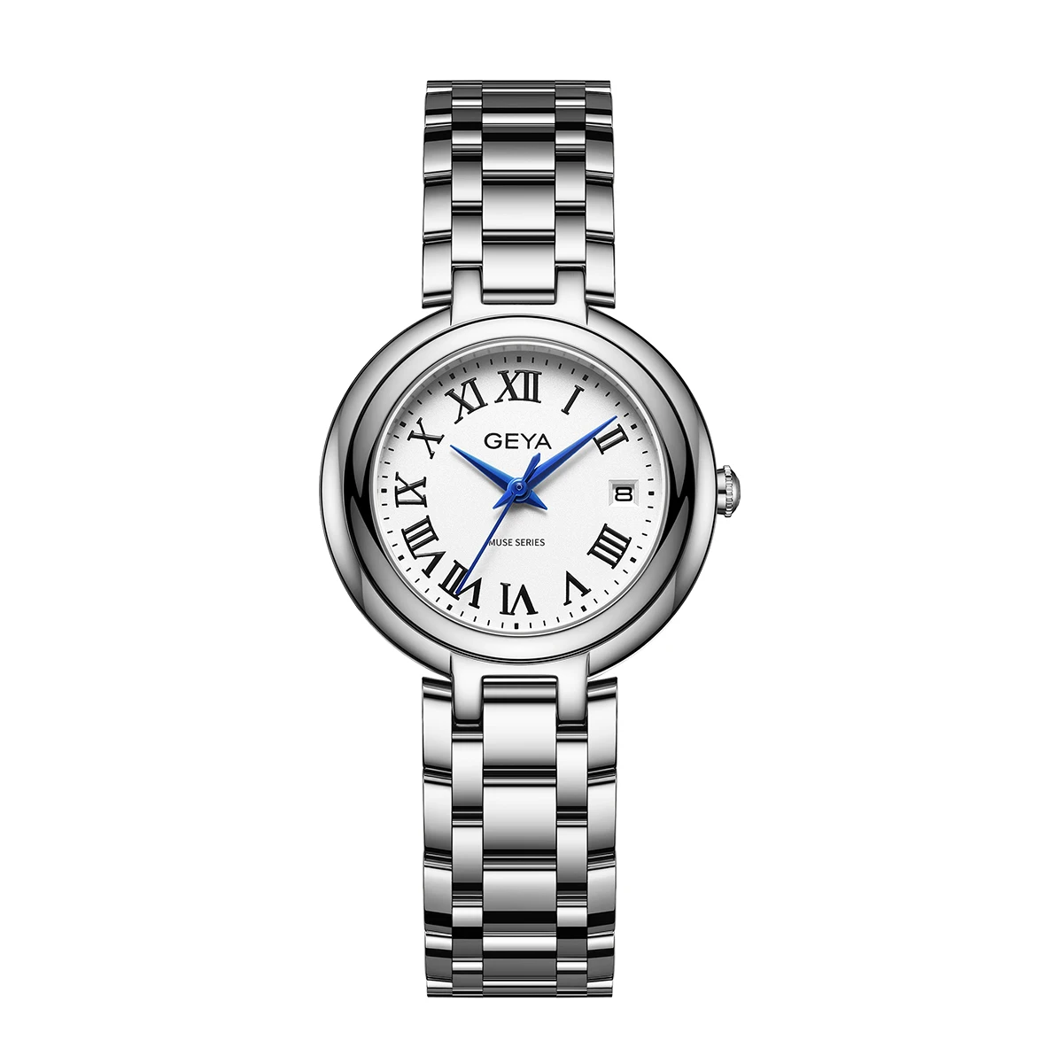 GEYA Luxury Silver Elegant Stainless Steel Watches for Women with Minimalist Design Waterproof Ladies Watch76182