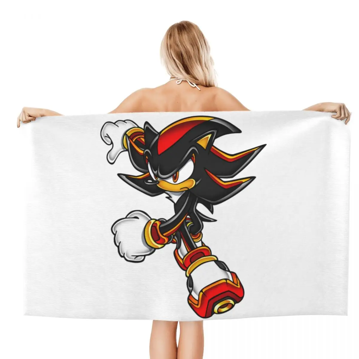 Customized S-Sonics The Hedgehog Shadow Quick Drying Microfiber Bath Beach Towel Soft Linen Cartoon Game Sauna Bathroom Towels