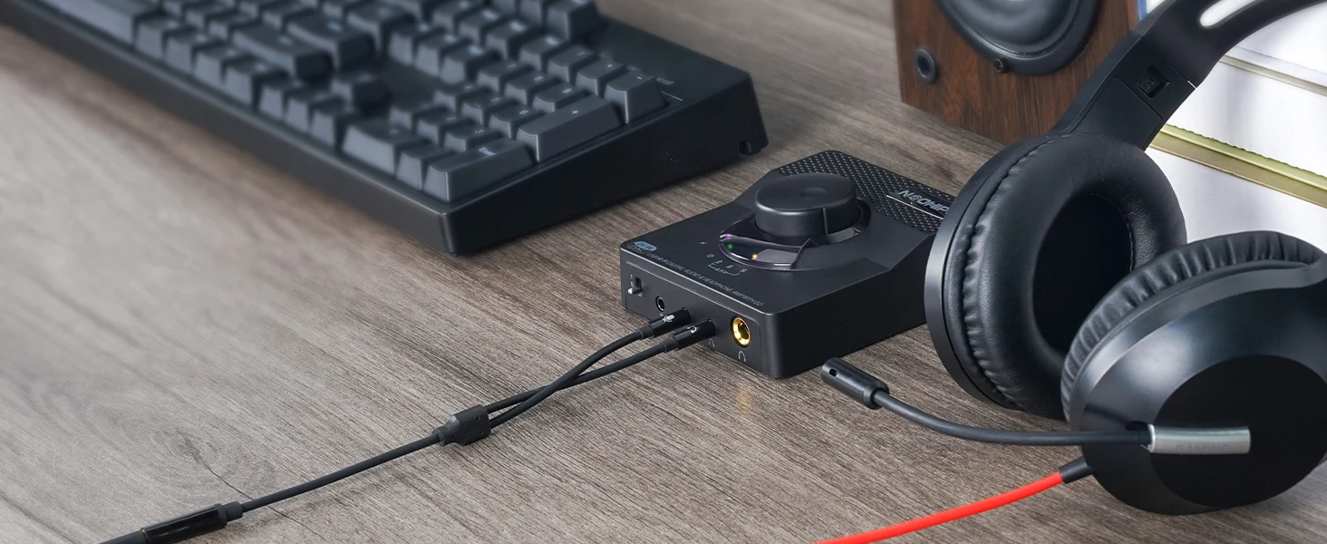 NEOHIPO H1 USB Gaming DAC Kopfhörer AMP Für PS5/PC/MAC Tragbare Kopfhörer Verstärker Unterstützung 3,5 MM/6,35 MM/Mic/EQ – Detail 4