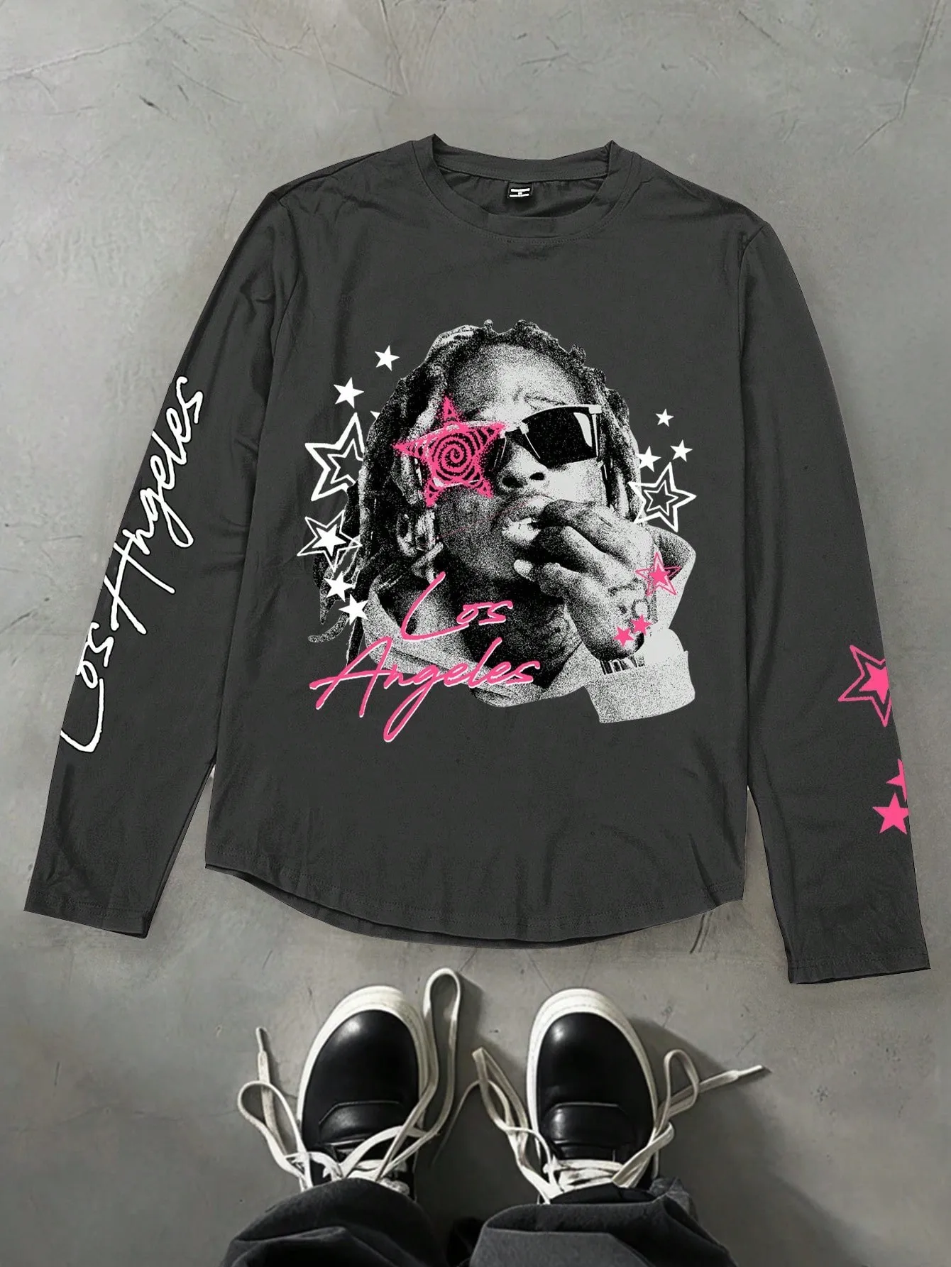 تي شيرت رجالي جديد بأكمام طويلة لربيع وخريف 2025 يتميز بأزياء الشارع والراحة مع طباعة نمط ثلاثي الأبعاد #3