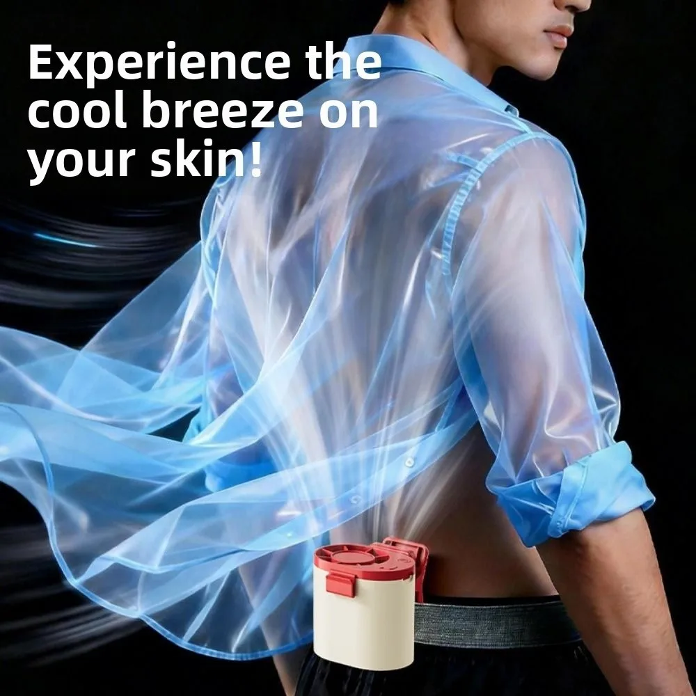 3 Speeds Adjustable Portable Handheld Fan Quiet Operation Clip On Umbrella Hanging Waist Fan USB Rechargeable Clip-on