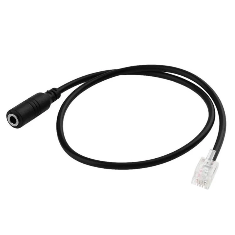 N36R_DW RJ9 4P4C Male Plug to 3.5mm Female Jack Headset Audio Phone Cable