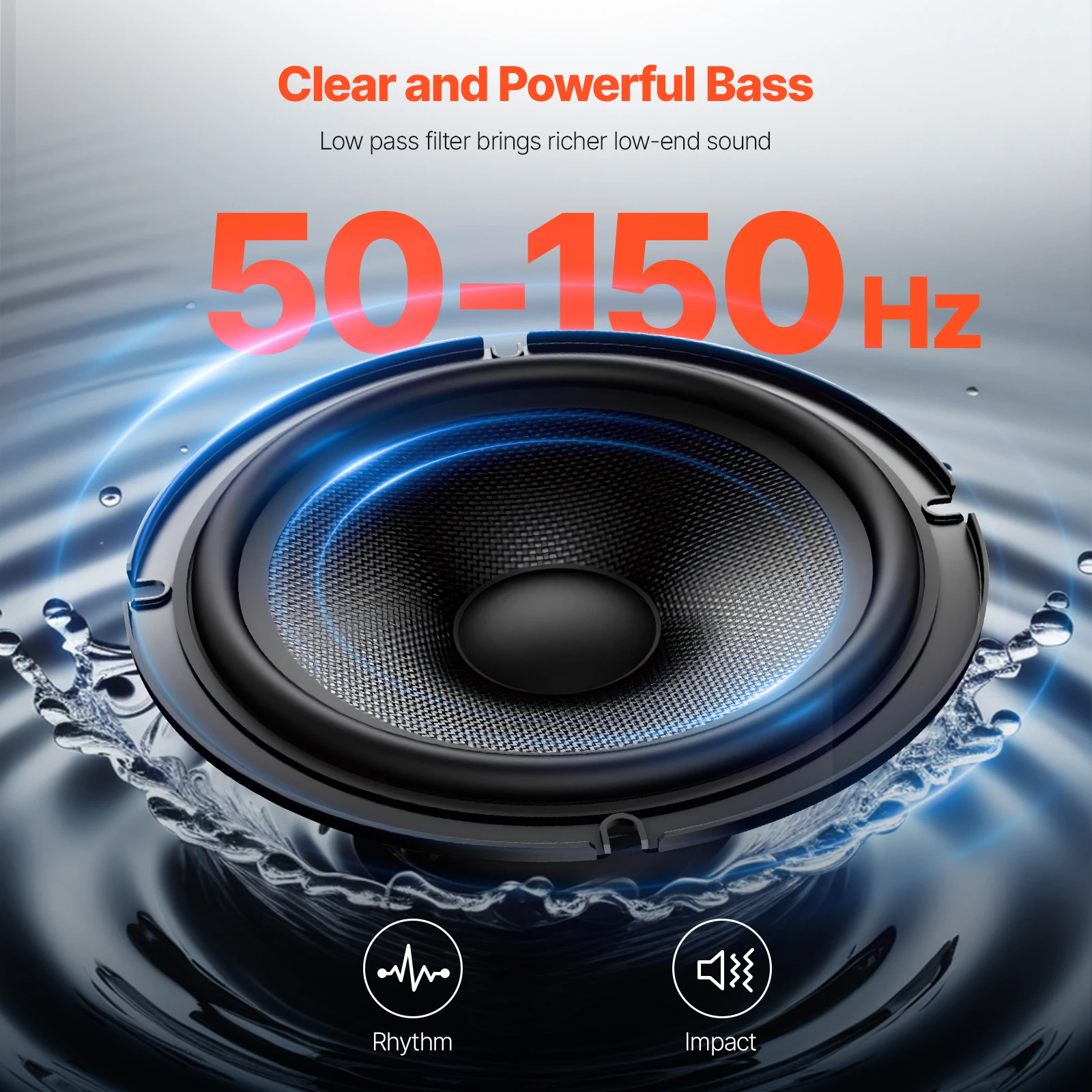 SucceBuy 8 "Subwoofer Mobil Bawah Kursi Sub Audio Profil Rendah Amplifier Bawaan Pengontrol Volume Input Tingkat Tinggi/Rendah untuk SUV/Mobil