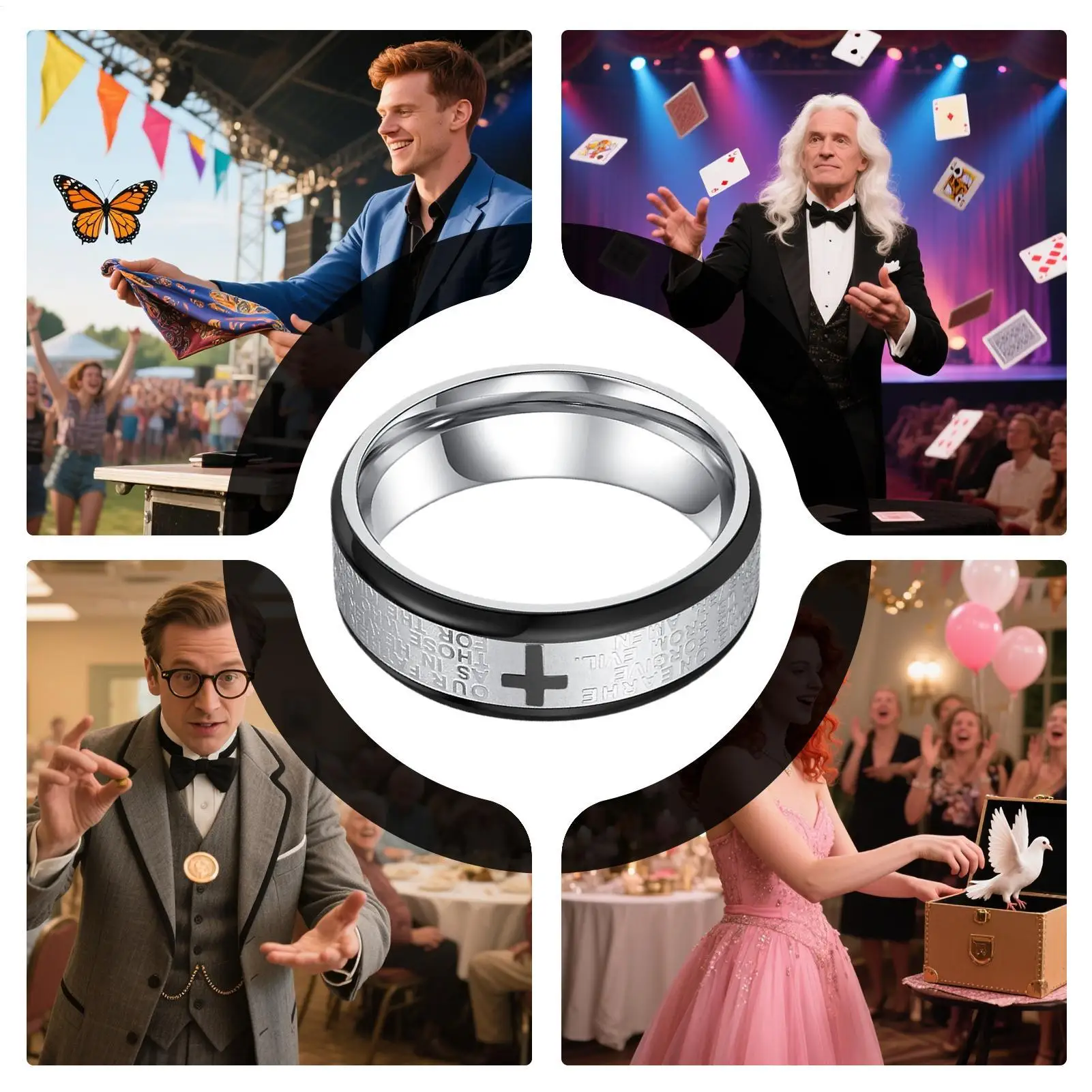 Sztuczki Magiczne Latający Pierścień Magiczny Sztuczka Metalowe Fajne Latające Zabawki na Podróże Karnawał Scena Dzieci Dorośli Występy Uliczne Impreza