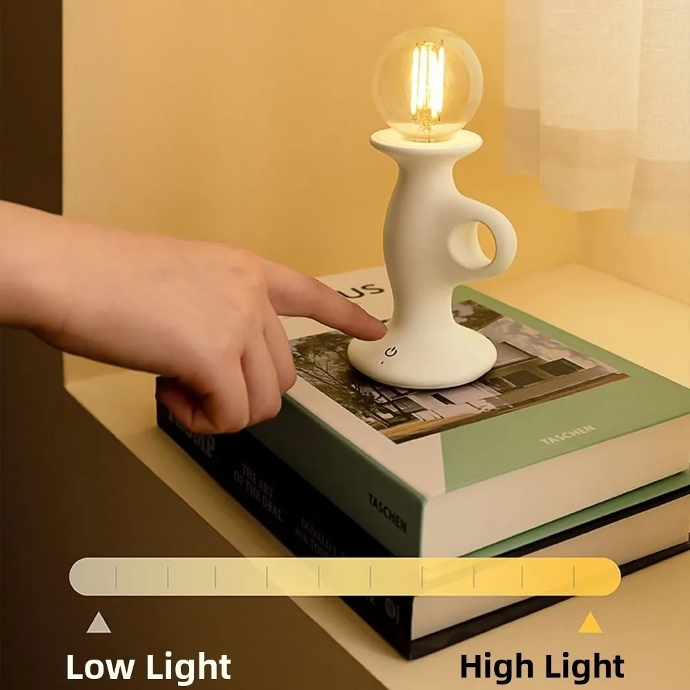 Lampada da atmosfera a LED romantica a forma di candela dimmerabile con controllo tattile Lampada da tavolo retrò a luce soffusa a risparmio energetico Bancone bar