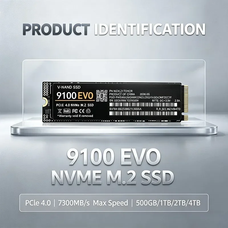 9100 EVO M.2 2280 NVMe SSD 7300MB/s TLC 3D NAND Internal Solid State Drive 500GB‑4TB For Gaming Desktop Laptop PC Storage