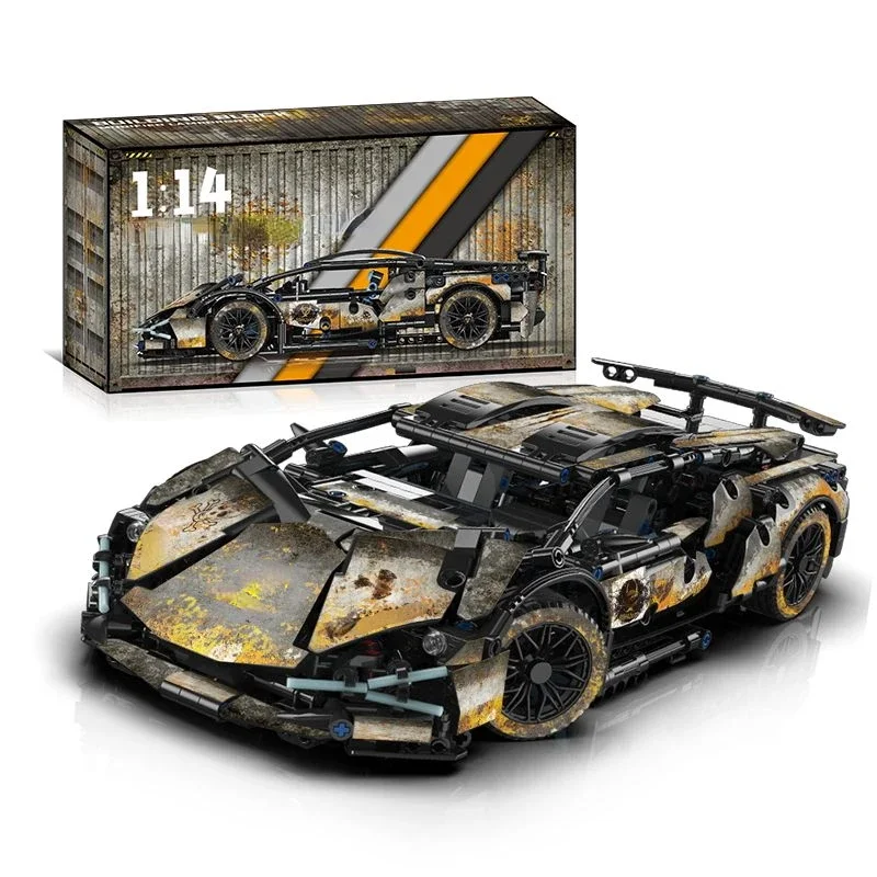 Décennie s de construction de voiture de sport de course technique, jouet de voiture en brique à assembler, Roadster, cadeau pour garçon, WW2, 1:14