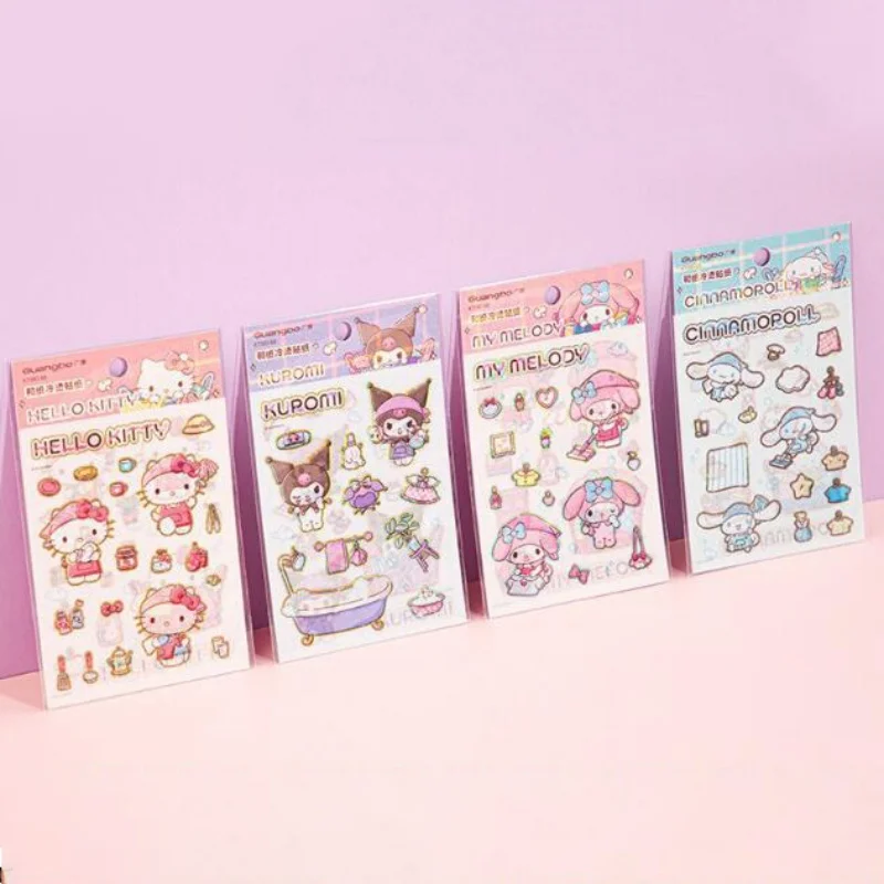 

24 упаковки/лот Sanrio Kuromi Melody Cinnamoroll наклейки милый скрапбукинг DIY дневник декоративная уплотнительная наклейка альбом наклейка этикетка