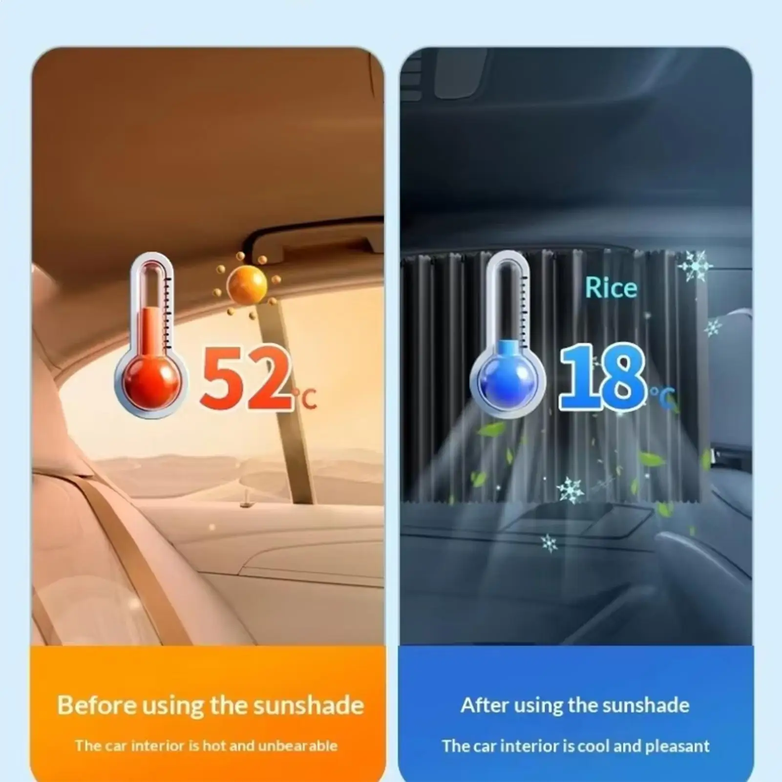 

For Car Car Curtains Universal Block Light UV Protection 4 Pieces Blackout Curtains Window Screens For Travel Camp Breaks