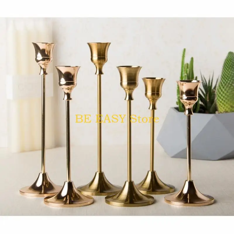 E28F 3pcs/set Candelabra Candle Holder Wedding Table Centerpieces Stand Candelabrum