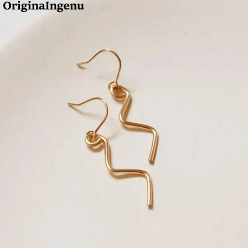 

Персонализированные серьги с наполнителем из 14-каратного золота, минималистичные позолоченные серьги, устойчивые к потускнению, женские украшения