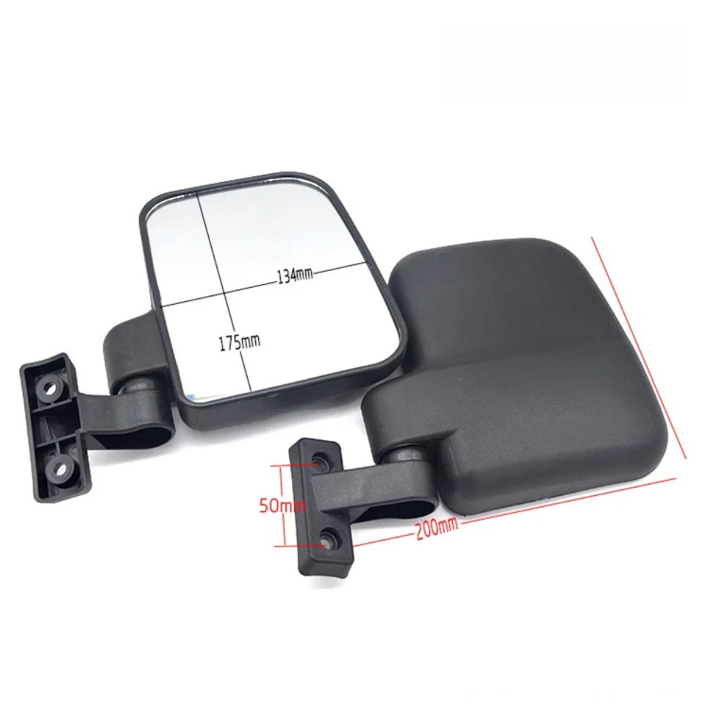 Black Closed Car Reversing Mirror with Rearview Feature for Cars Trucks SUVs Plastic Build Compact Design 1 Pair